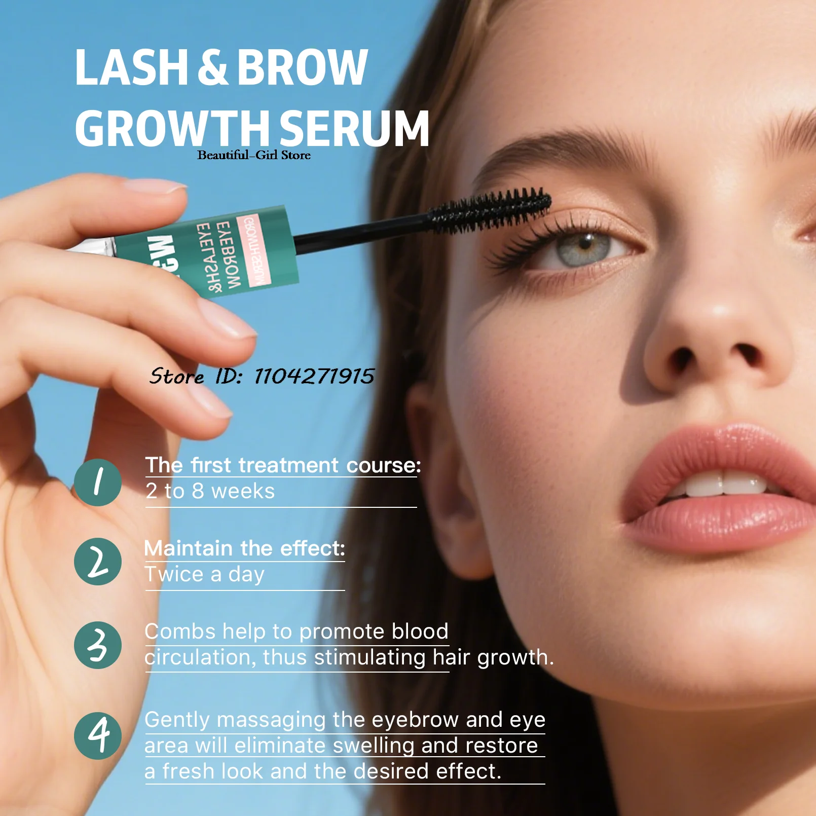 Siero per la crescita rapida delle ciglia 7 giorni Ciglia naturali Siero lungo e spesso Liquido per il trattamento delle ciglia arricciate più spesse e piene