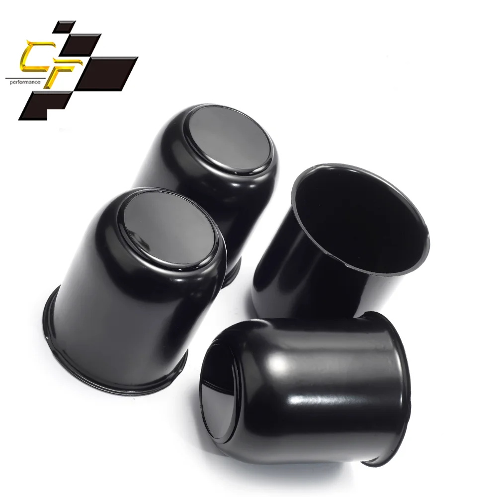 

CF Performance 2/4PCS 81mm Matte Black Painted Carbon Steel Push Through Hub Center Caps For Trailers Trucks SUVs RV Wheel Rims