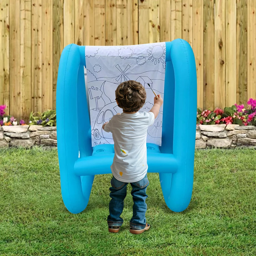 Inflatable Kids Easel PVC Washable Creative Coloring Drawing and Painting Art Easel Reusable Drawing Board for Kids and Toddlers