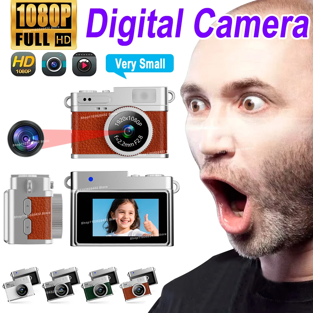 

Retro Digital Camera 1080P Retro CCD Mini Cam with Screen Indoor Outdoor Sports Portable Vintage Small Camcorder Video Recorder