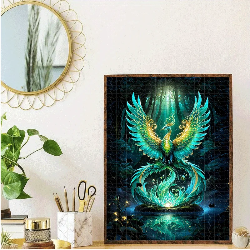 Phoenix, Forest, Light, Water Puzzle 500pcs/1000pcs for Adults - Interactive Family Game, College Roommate Interaction - Menta