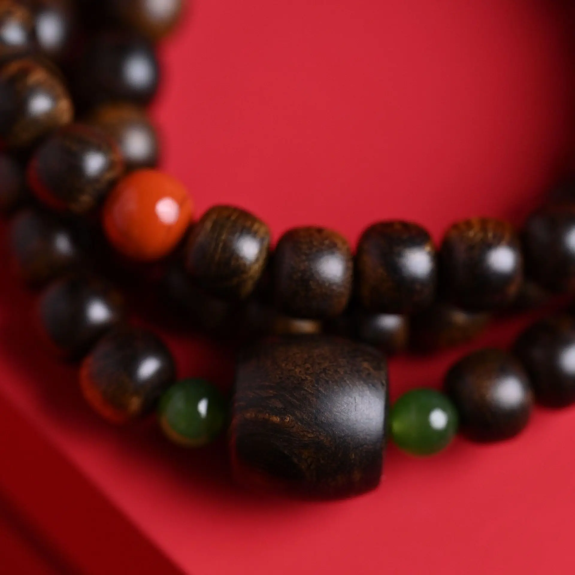 Premium Vietnam Nha Trang Purple Qi 8mm Scarred Jadeized Submerged Oval Beads Multi Circle Bracelet