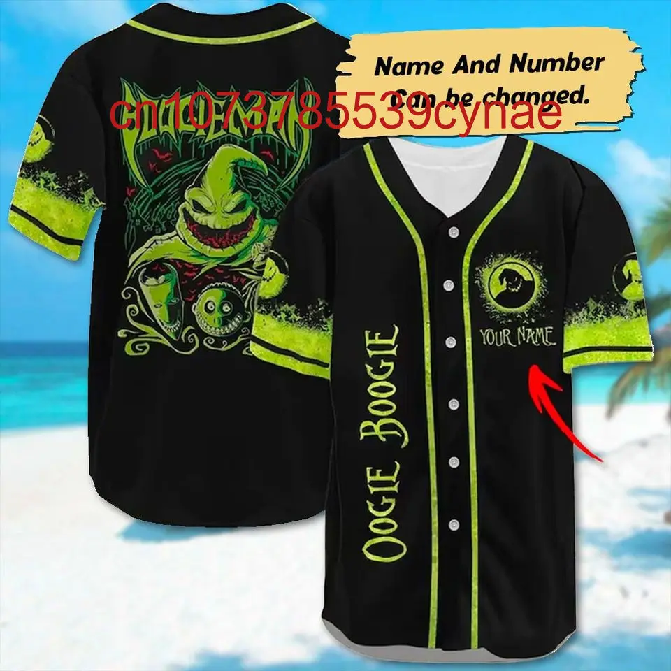 New Halloween Oogie Boogie Baseball Jersey Street Fashion Men's and Women's Children's Short sleeved Baseball Shirt