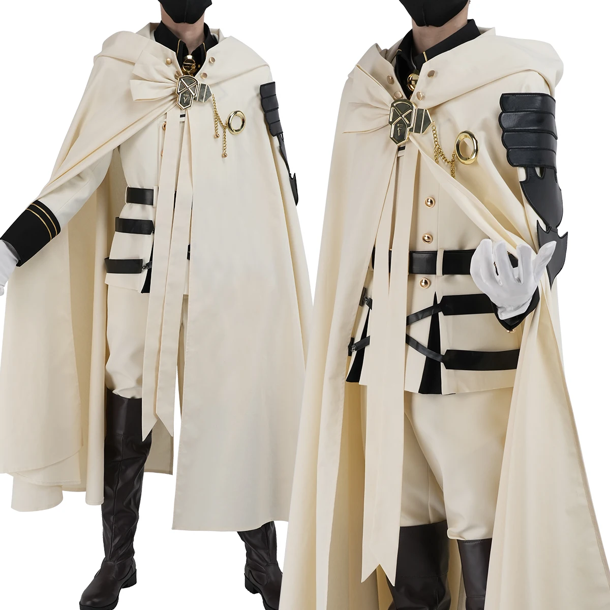 Disfraz de cosplay de Mikaela Hyakuya de Seraph Of The End, para anime, convenciones, Halloween, Navidad, con capa, chaqueta, pantalones y camisa.