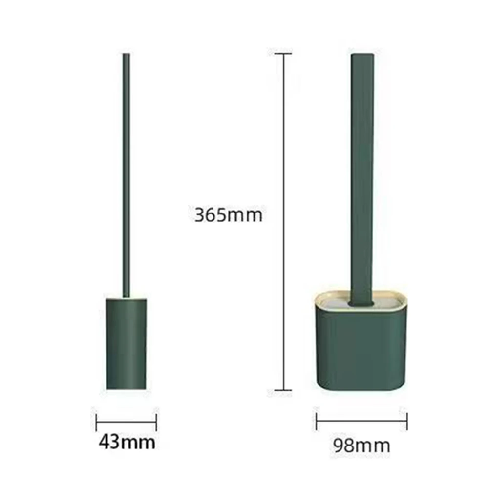 Flexible Toilet Brush Cleaner Long Handle Hanging Silicone 360 Degree No-Dead-Corner Flexible Cleaner Brush Holder Set Bathroom view 6
