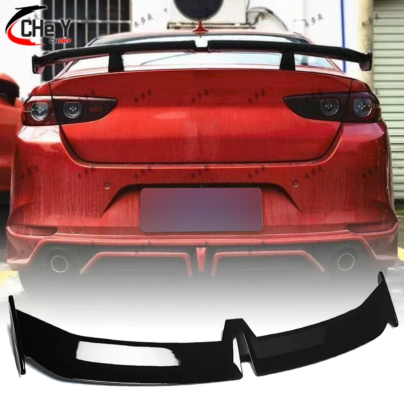 For 2019 2020 2021 2022 2023 2024 Mazda 3 Axela 100% Real Carbon Fiber High Quality Rear Spoiler Trunk Lid GT Style