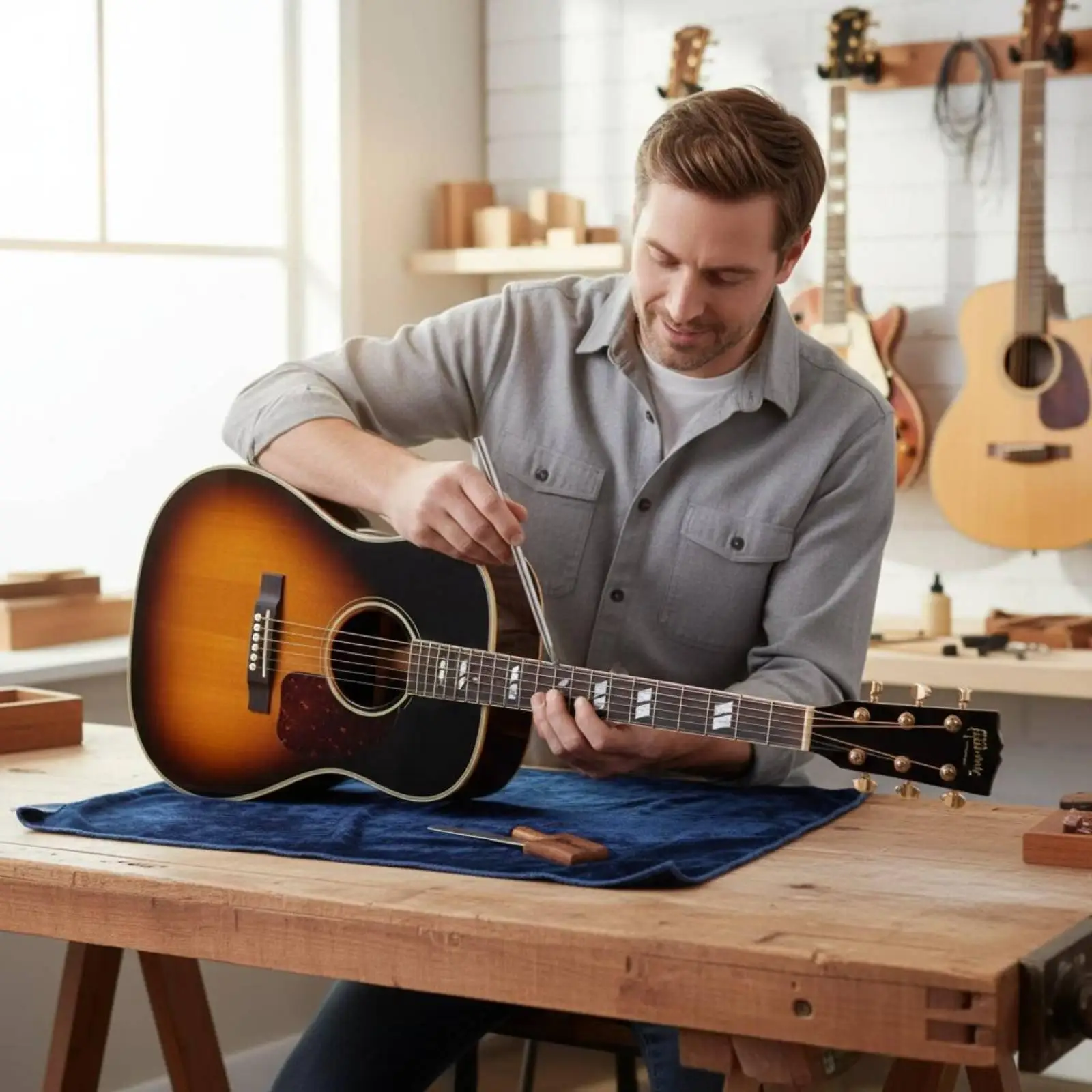 String Repair Pin Professional Fret Setter Guitar Luthier Tool for Fretboard Restoration and Maintenance