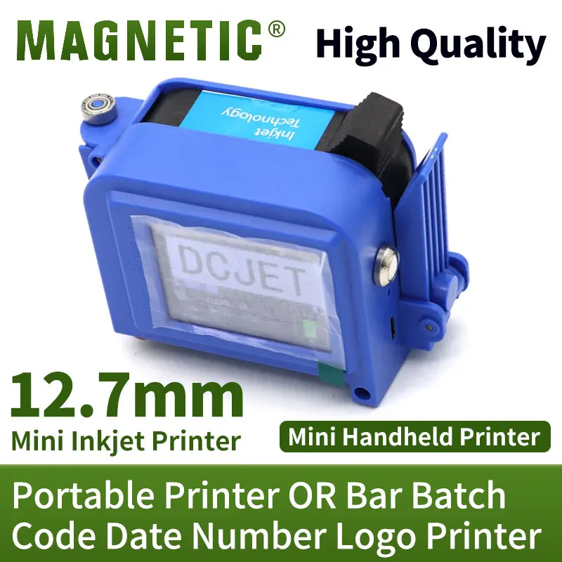 

12.7mm Mini printer Portable Printer QR Bar Batch Code Date Number Logo Expiry 12.7mm Handheld Inkjet Printer Label Mini