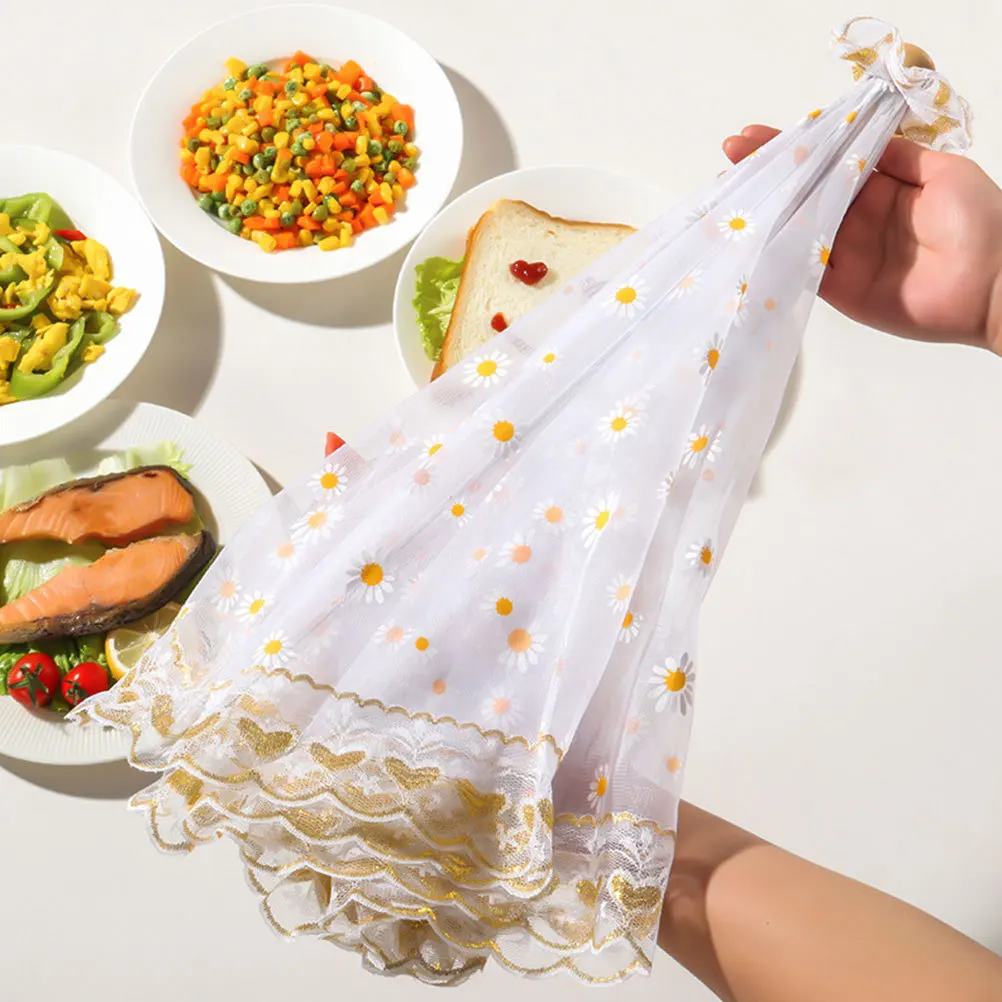 

Premium Foldable Food Cover Tent Mesh Material Stylish Daisy Design Protection Bugs Dust Kitchen Tool Fresh Food Tent