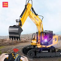 Huina 1/24 9CH RC Excavator Track Truck With Lights Simulation Sound Remote Control 360 Rotation Engineering Vehicle Kids Toys