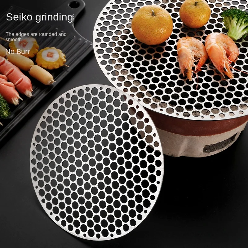 

Stainless steel round grill mesh Grill mesh Bacon tool Iron mesh Camping Barbecue Accessories Non-stick