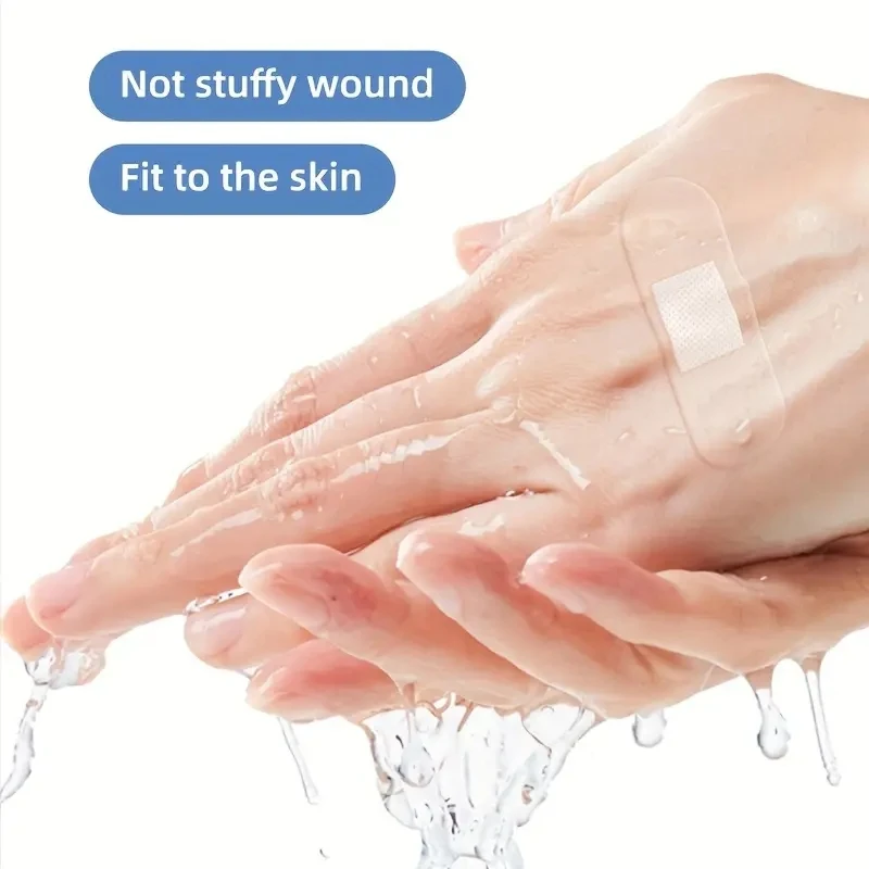 100 قطعة من الضمادات اللاصقة المقاومة للماء القابلة للتنفس، استخدام متعدد السيناريو للاستحمام والسباحة والأنشطة الخارجية