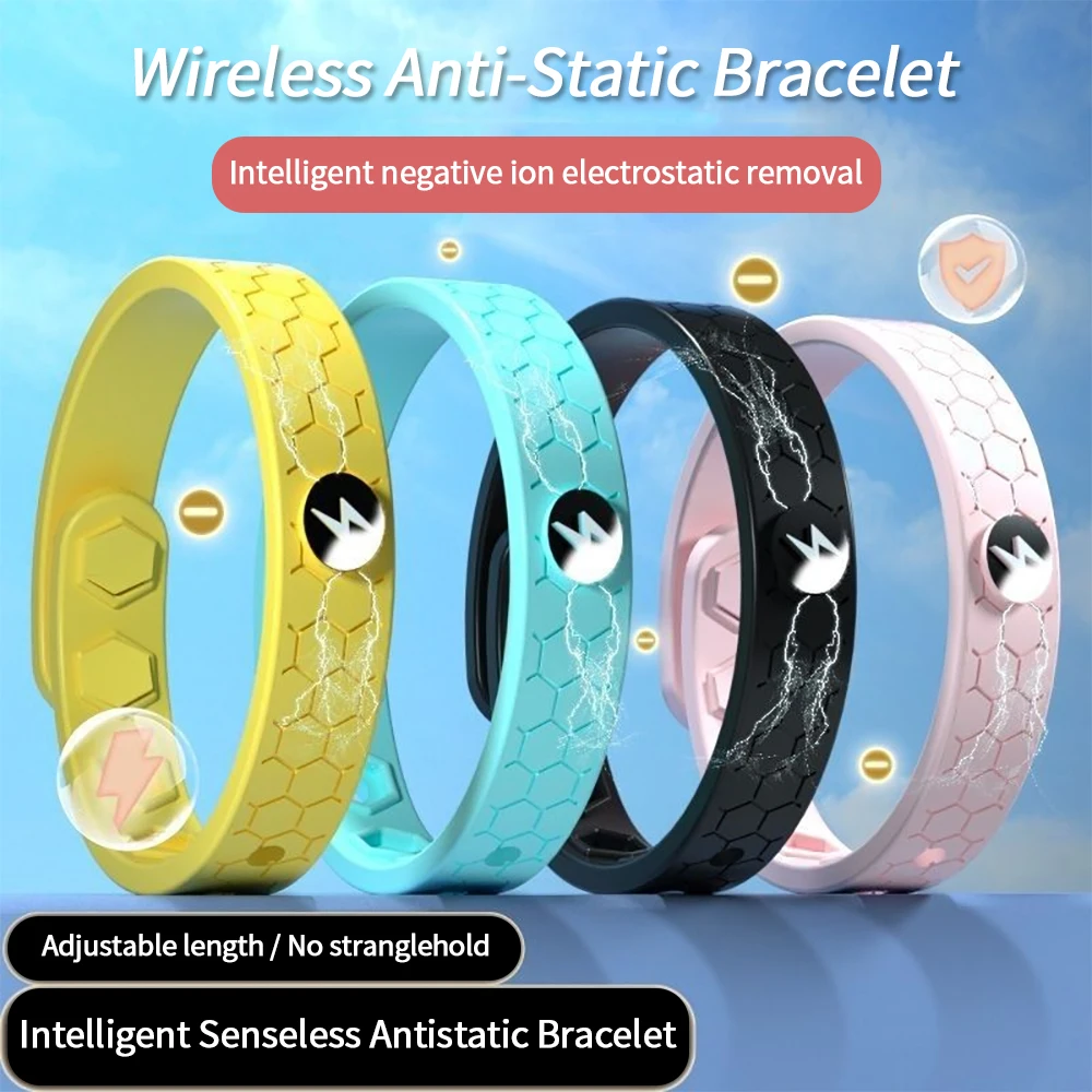 New Universal Wireless Anti-Static Wristband Multicolor Silicone Bracelet Energy Balance Sports Bracelet Electrostatic Remover