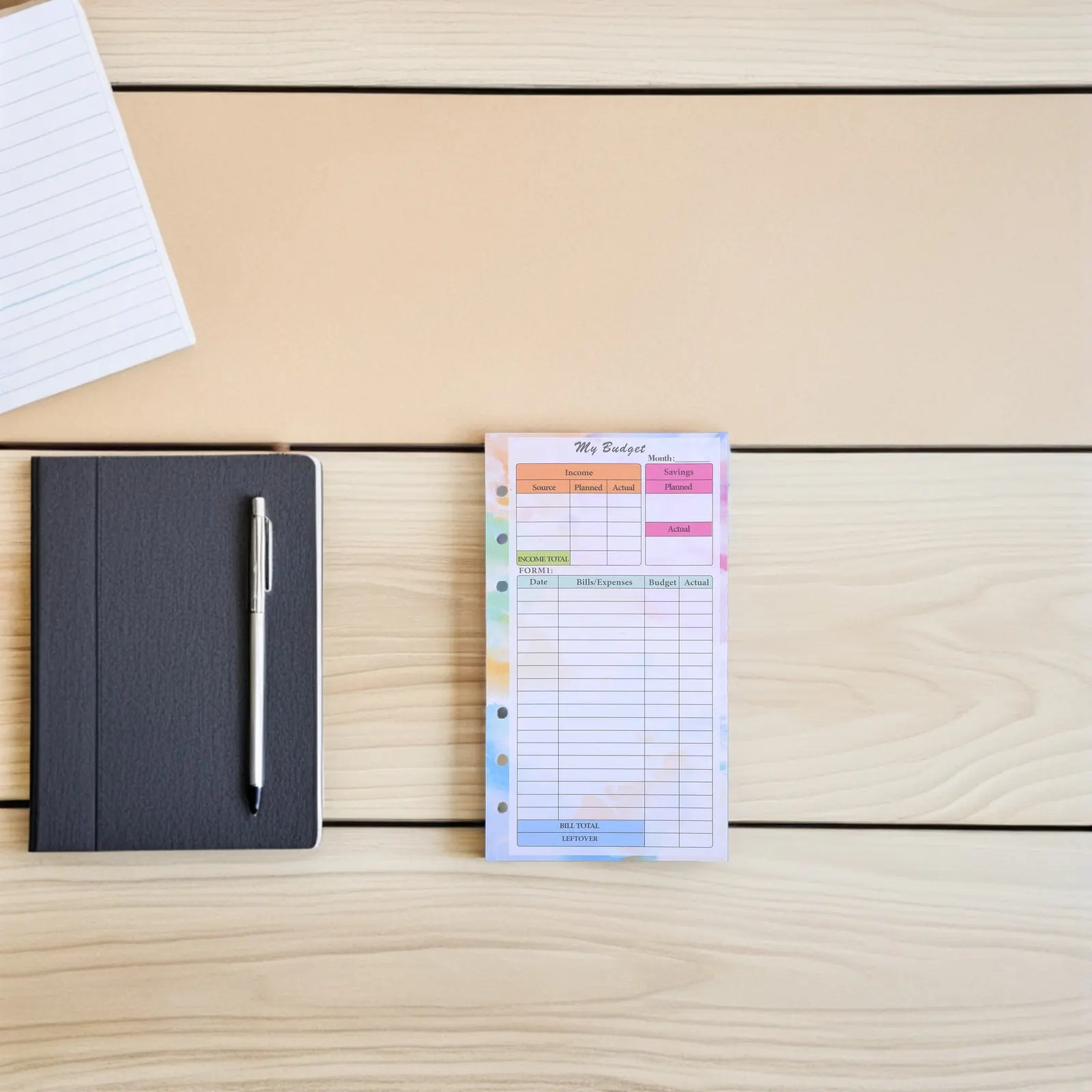 28Sheets A6 Planner Refillable Paper Binder Refills Budget Expense Tracker Inserts Travel Finance Organizer Personal Weekly