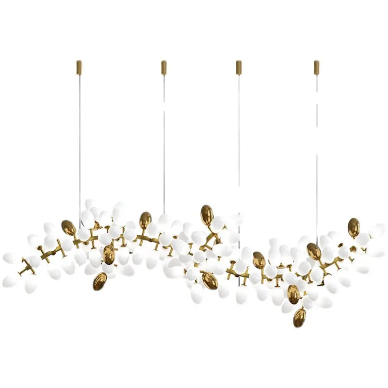 All copper modern light luxury villa living room light, hotel lobby bar front desk engineering custom grape bunch restaurant