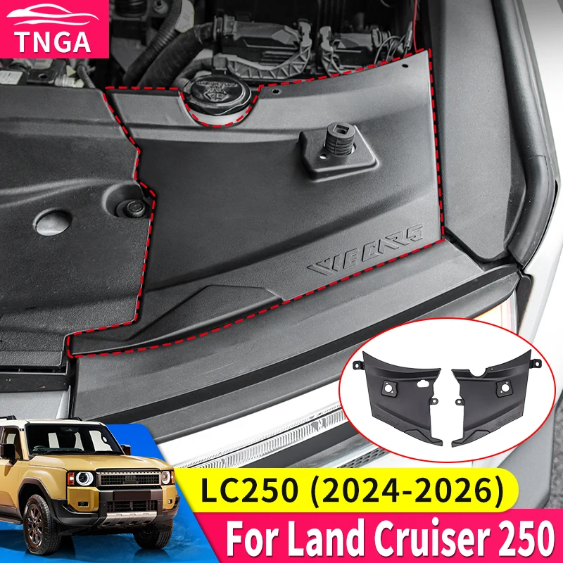 

For Toyota Land Cruiser LC250 Prado 250 series 2024 2025 Engine compartment cover ABS Material interior protective Accessories
