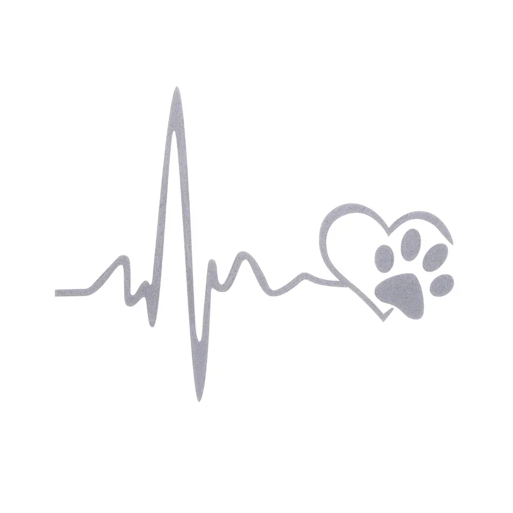 Car Sticker New Heartbeat Cute Dog Footprints Creative Funny Accessories Waterproof Vinyl Decals,13cm*10cm