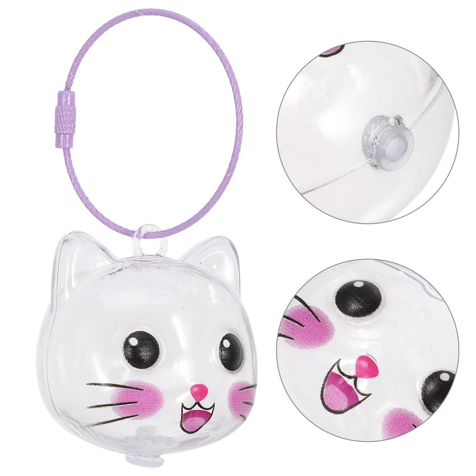 

2Pcs Cat Hair Keepsake Box Keychain Transparent Pet Memorial Pendant for Everyday Remembrance and Display Pet Hair Keepsake