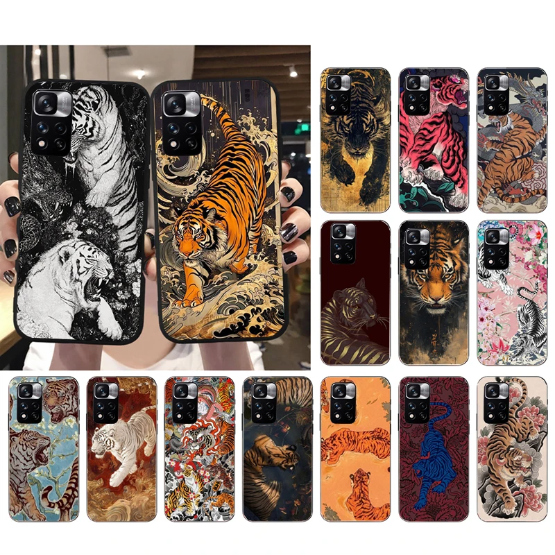 

Japanese tiger art tattoo Carcasa Funda Phone Case For Xiaomi Redmi note 14 Pro 14 13 12 11 10 Pro 14S 12S 11S Redmi 14C 13C 10