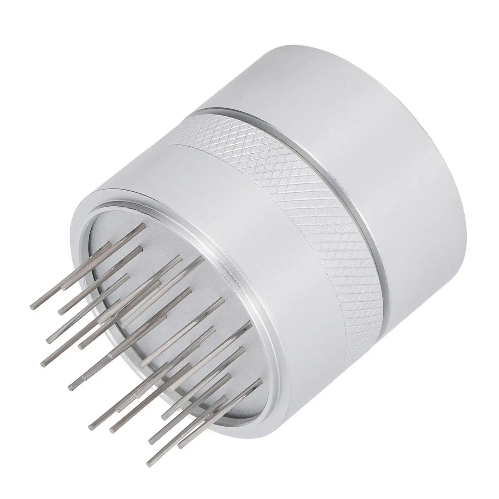 أداة تقليب القهوة المحمولة المصنوعة من الفولاذ المقاوم للصدأ مع أداة تشتيت فعالة مقاومة للصدأ للمشروبات الساخنة باللون الفضي