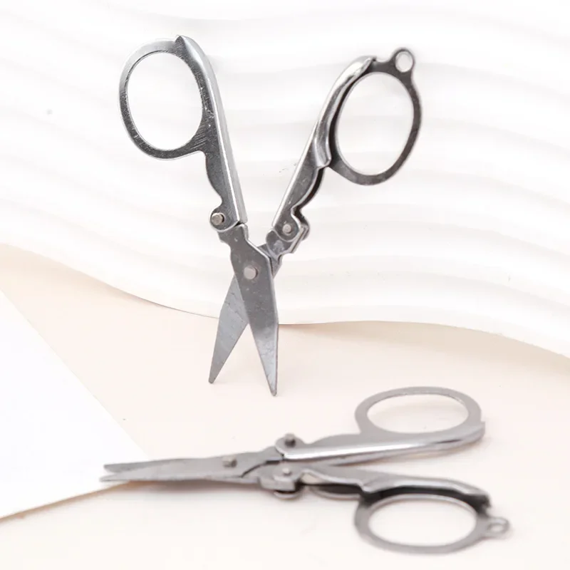 Folding Scissors Pocket Travel Small Crafts Stainless Steel Emergency Mini Foldable Embroidery Scissor Thread Tailor Scissors