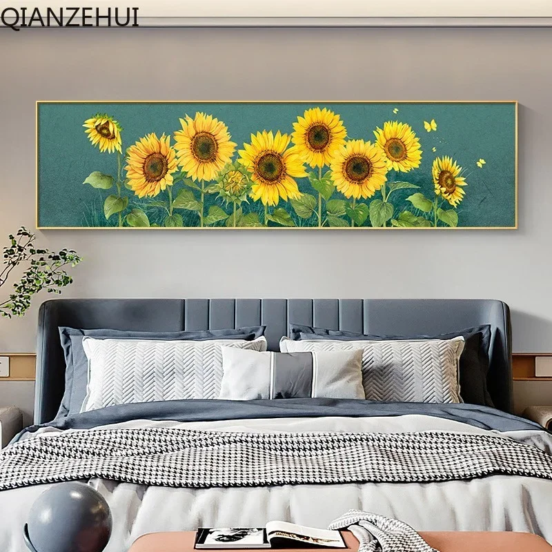 

DIY full Diamond Embroidery,Round Diamond Wind Sunflower Flower Plant Living room decoration rhinestone beads Diamond painting