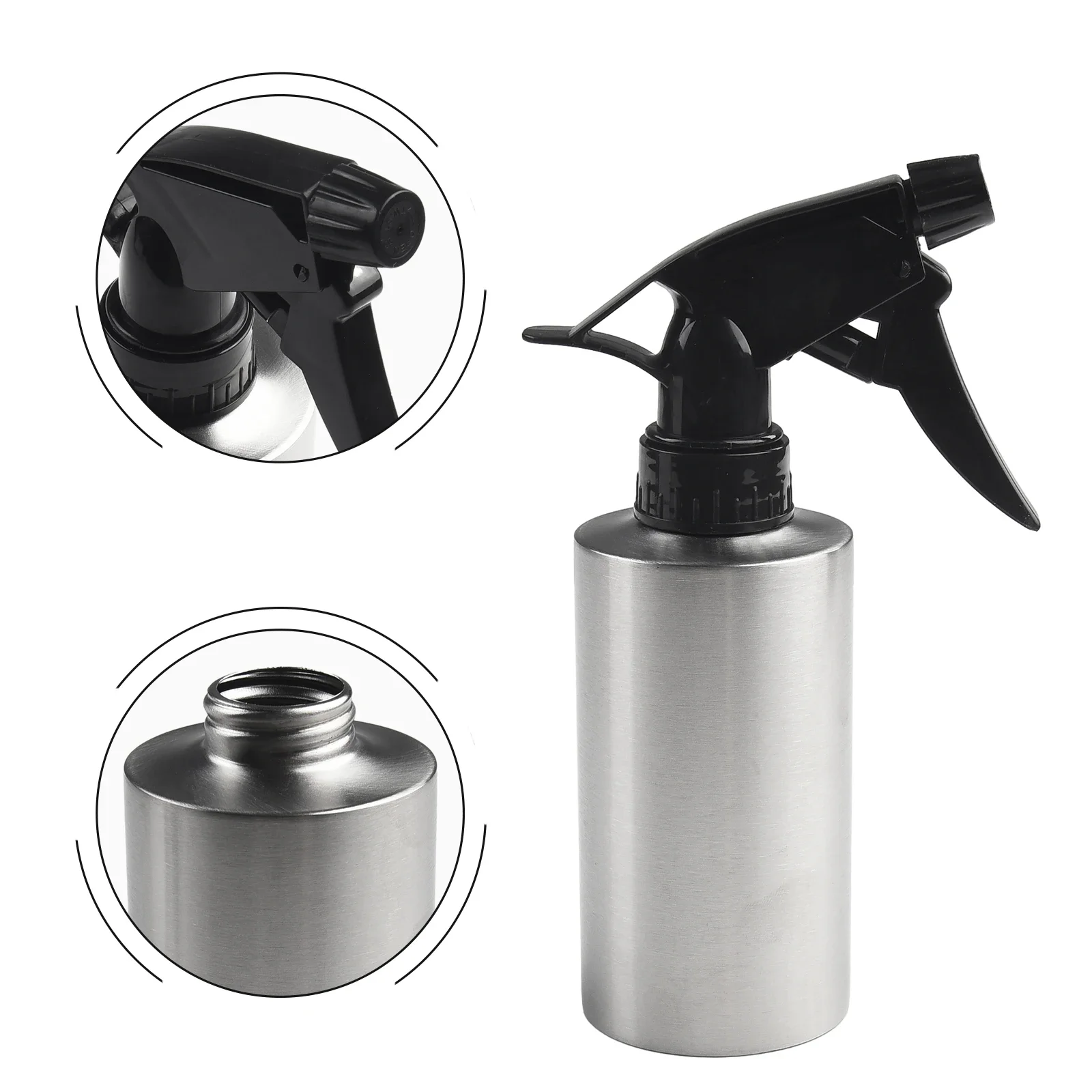 Kitchen Storage Watering Can Silver Stainless Steel 250ML Kitchen Olive Oil Sprayer Oil Spray Bottle Brand New