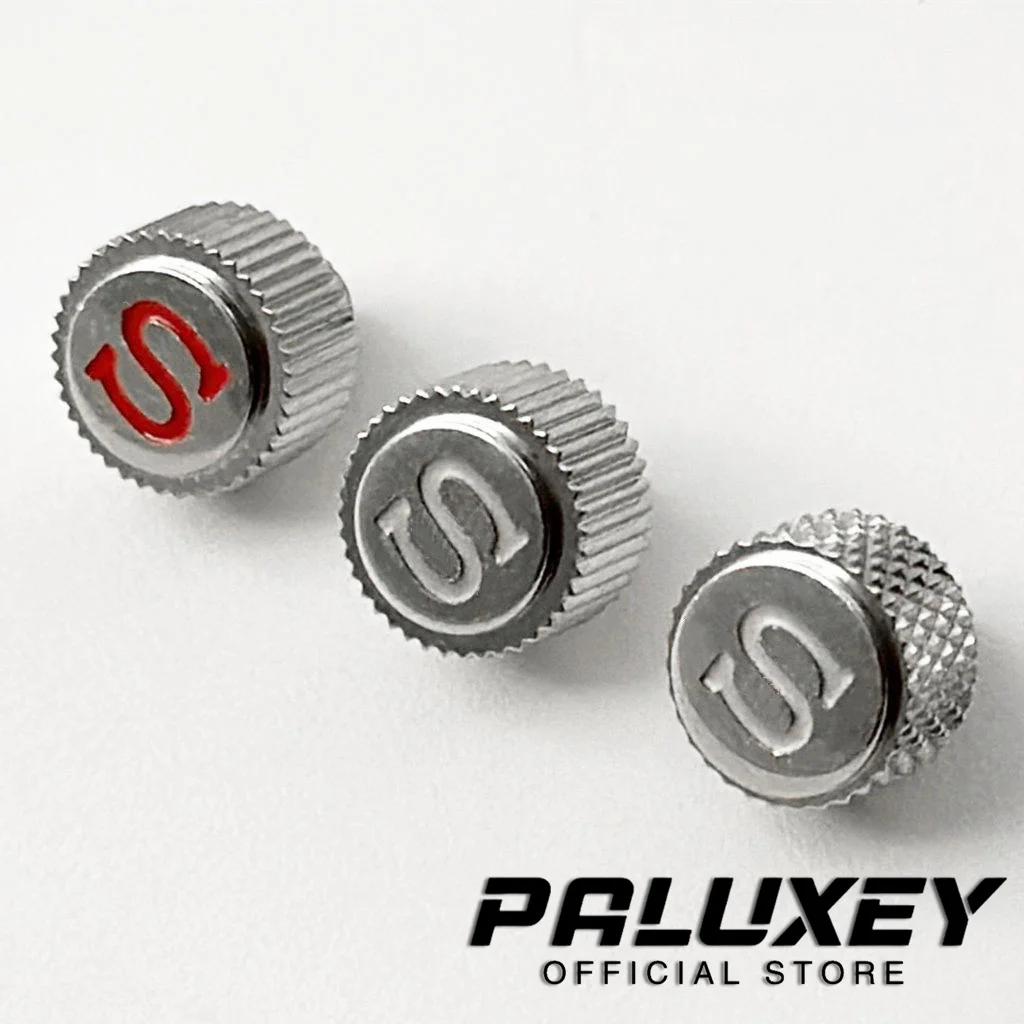 Coronas para Relojes S Crowns, Piezas para Relojes SKX007 SKX009, Coronas para Relojes Compatibles con Movimientos NH34 NH35 NH36 4R35 4R36, Repuesto de Corona Plateada para Reloj