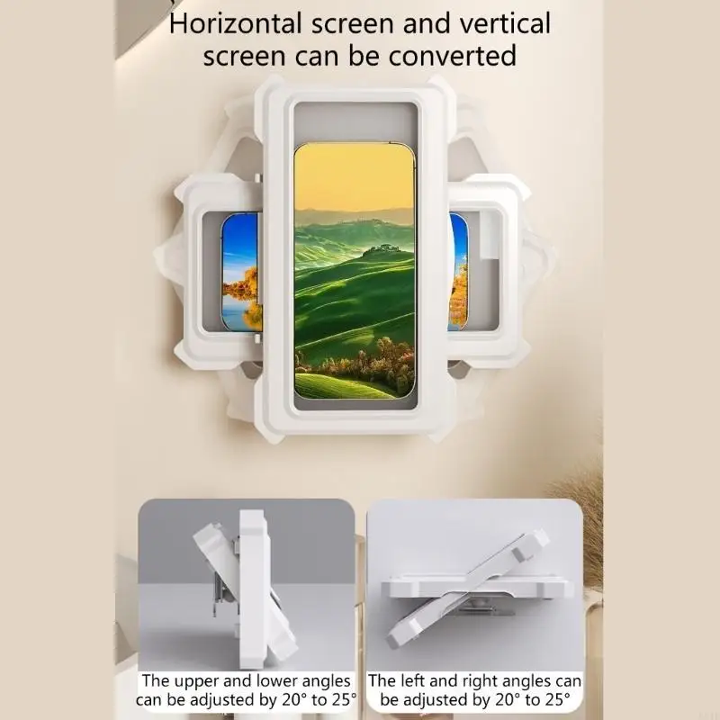 581E Shower Phone Holder Waterproof Cell Phones Holder Box Rotatable Cell Phones Holder with High Definition Touch Screens