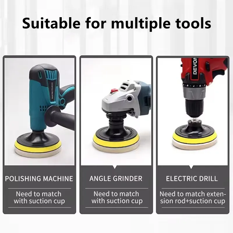 لوحة تلميع ورأى الصوف 75 مللي متر 100 مللي متر 125 مللي متر 150 مللي متر 180 مللي متر عجلة ل M10 M14 الزجاج الفولاذ المقاوم للصدأ البولندية أداة إصلاح الخدوش