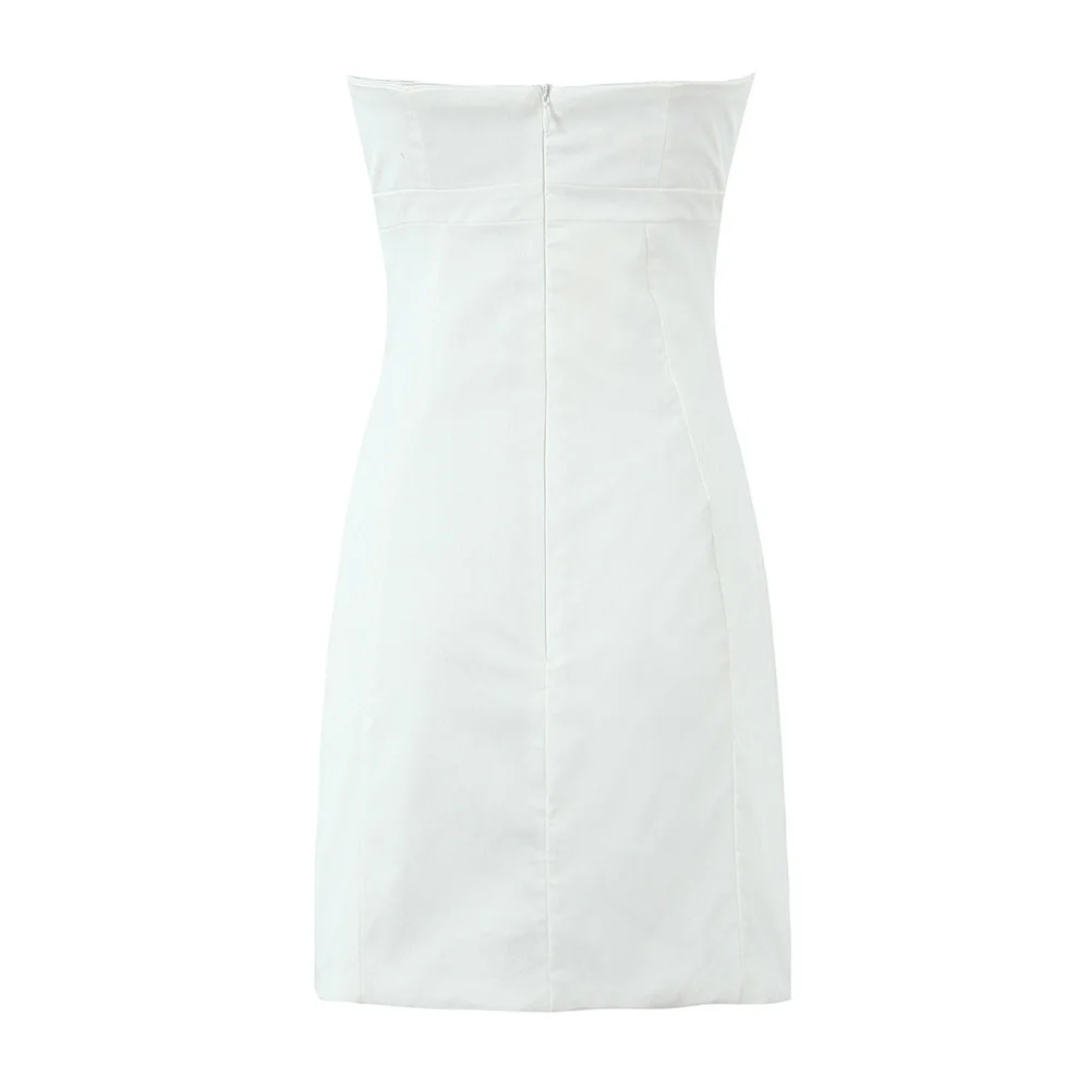 Autunno nuovo stile moda donna un colletto tinta unita gonna corta francese dimagrante e abito corto senza spalline