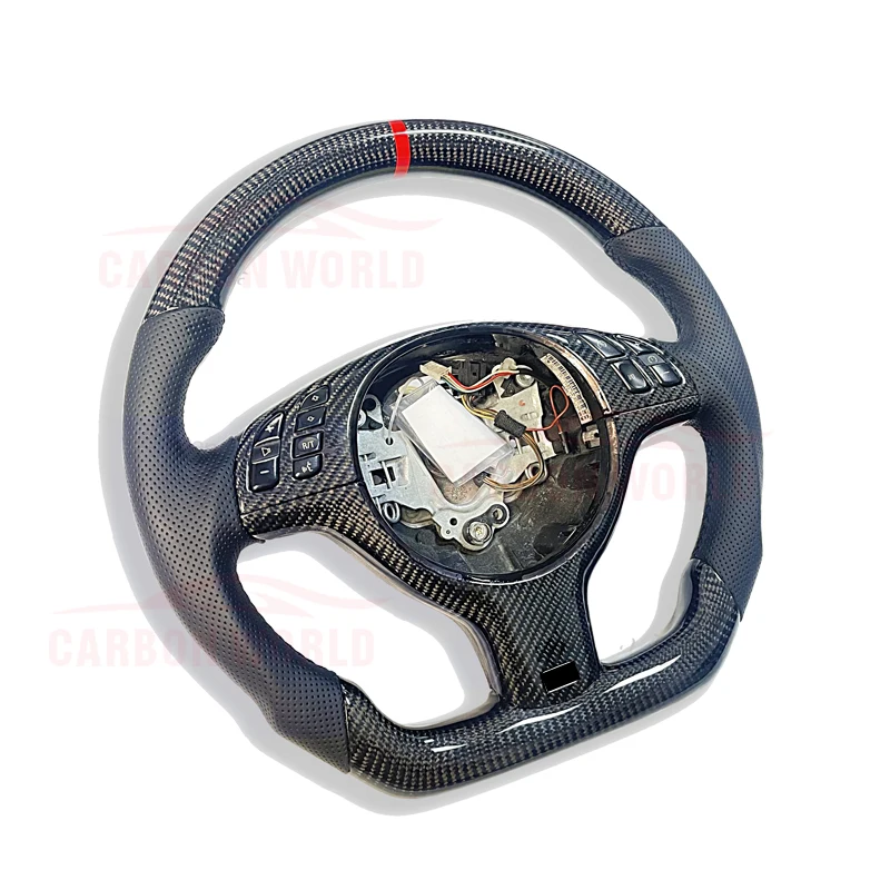 Real Carbon Fiber Steering Wheel with Leather for BMW E46 3 Series 1997-2006 Perforated Leather Multiple Customized Solution