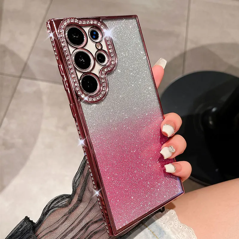 

Luxury Diamond Women Case For Samsung Galaxy S24 ultra S23 FE S23+ S24+ A55 A54 A53 A52S A52 A13 A14 A15 Glitter Shockproof Case