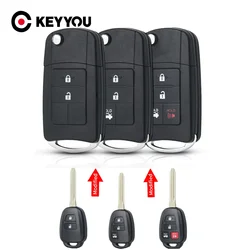 KEYYOU Dla Toyota Prius C Corolla Yaris Avensis 2013-2018 2/3/4 Przyciski Zmodyfikowane Składane Flip Car Key Shell Case Cover TOY43