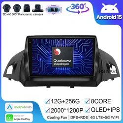 Android 15 For Ford C-MAX Kuga 2 Escape 3 2012 - 2019 Car Radio Navigation GPS Multimedia Video Player No 2din 5G BT Auto Stereo
