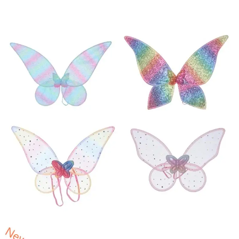 جناح Fairys للبالغين أطفال Fairys Butterfly Wing Glitter Angel Wing ، Costume Fairys for Halloween Gray Up Party Form