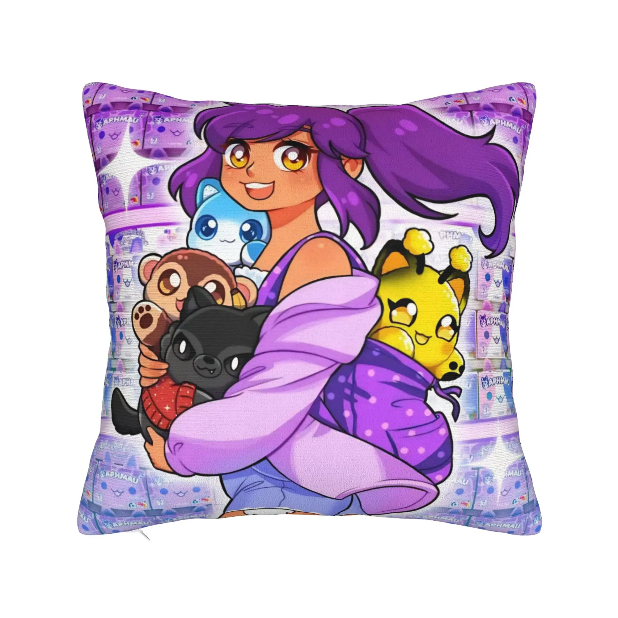 Decorative Pillow Cover A-Aphmau Cartoon Merchandise Bed  Throw Pillow Case Cover Square Multi Size