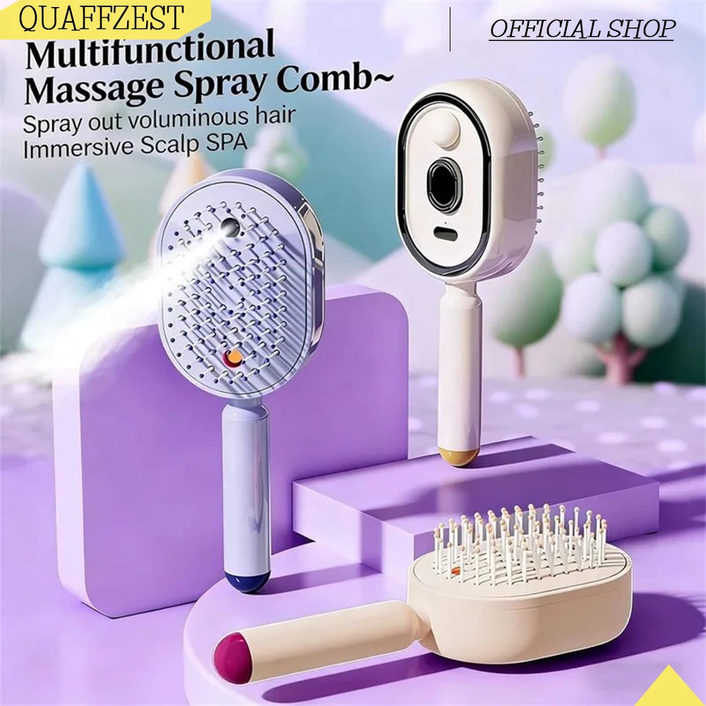 Electric Hair Care Spray Massage Comb Anti-static Self-cleaning Spray Airbag Combs Hair Oil Applicator