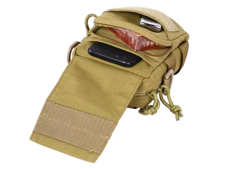 1000D Nylon Tactical Bag with Shoulder Strap Utility EDC Tools Molle Pouch Jogging Running Belt Waist Wallet Cellphone Pack