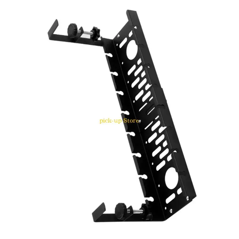 Q5WA توسيع نطاق تحت صينية تخزين كابل المكتب مع حبل المشبك يحمل شرائط الطاقة قابلة للتعديل 40 سم إلى 52 سم الطول