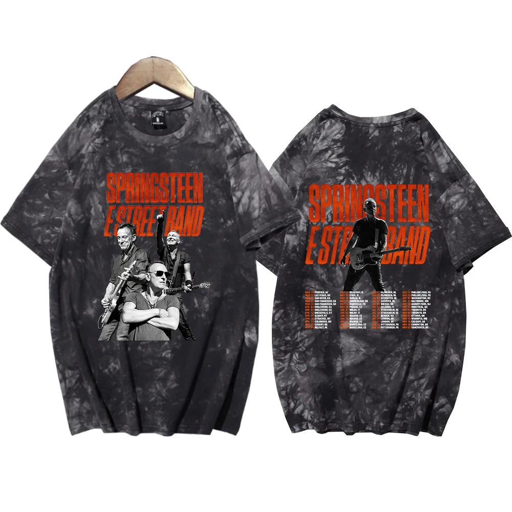 Bruce Springsteen Estreet Band 2024 Tour Tie Dye Shirts Unisex Round Neck Short Sleeve T-shirt