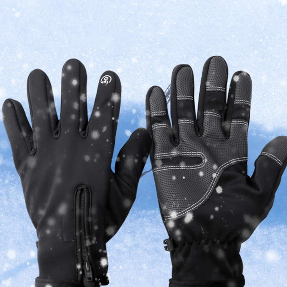 

Cycling Touch Screen Windproof Waterproof Non slip Black Men Women Skiing Gloves Winter Sports Mountain Bike Gloves Long time
