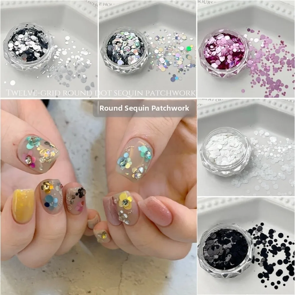 

Colorful Polka Dot Glitter Nail Art Decorations DIY Minimalist Sequins Nail Decorations Mini Round Nail Charms DIY Nail Art