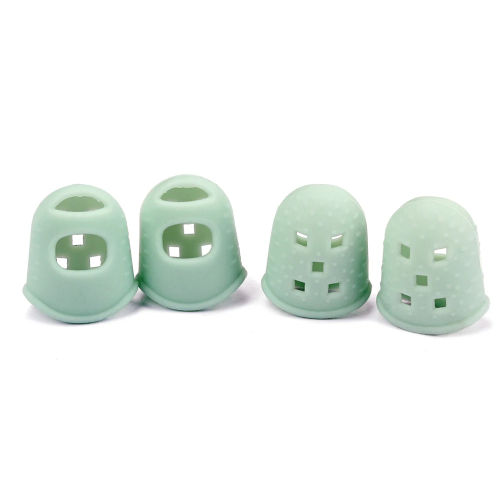

4 Pcs Silicone Finger Cot Guitar Fingertip Protectors Caps Guards Stringed Instrument