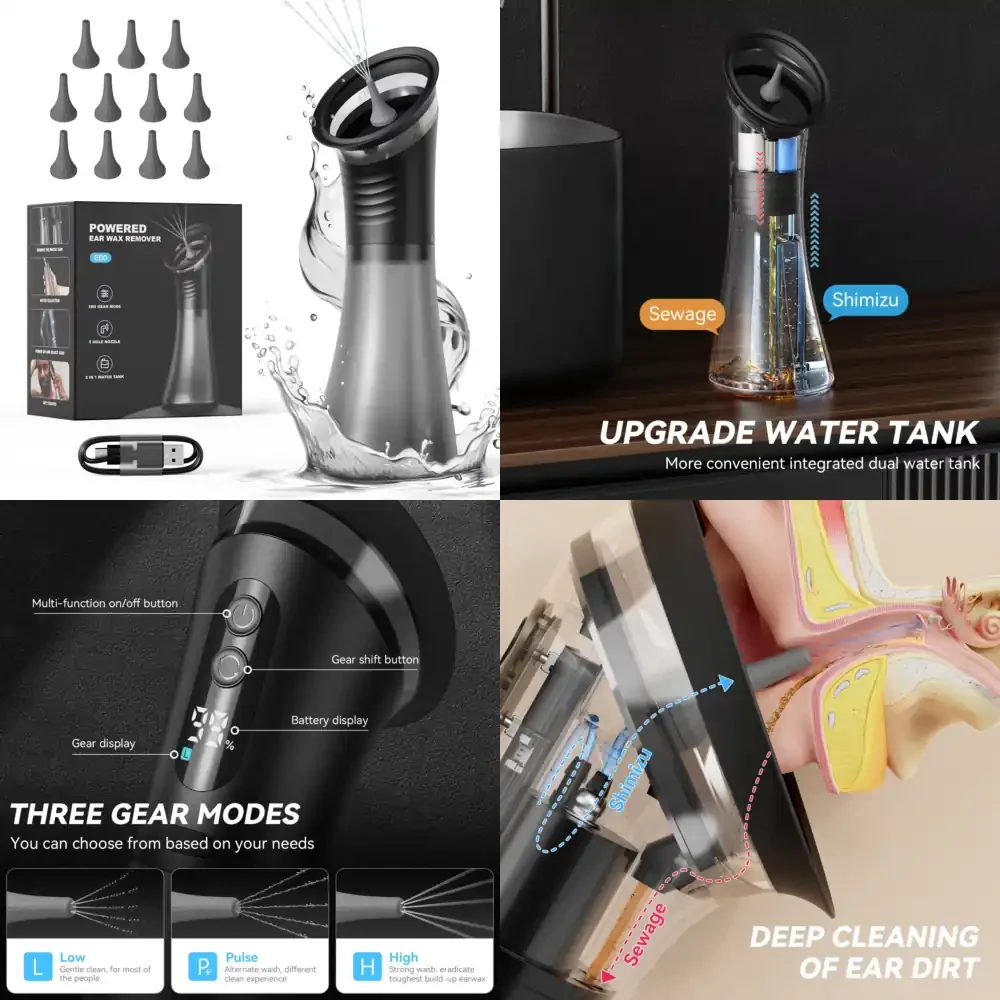 

Новый электрический ирригатор для удаления ушной серы с 3 режимами, объемом 230 мл, с 9 насадками, набор для промывания и очистки ушей