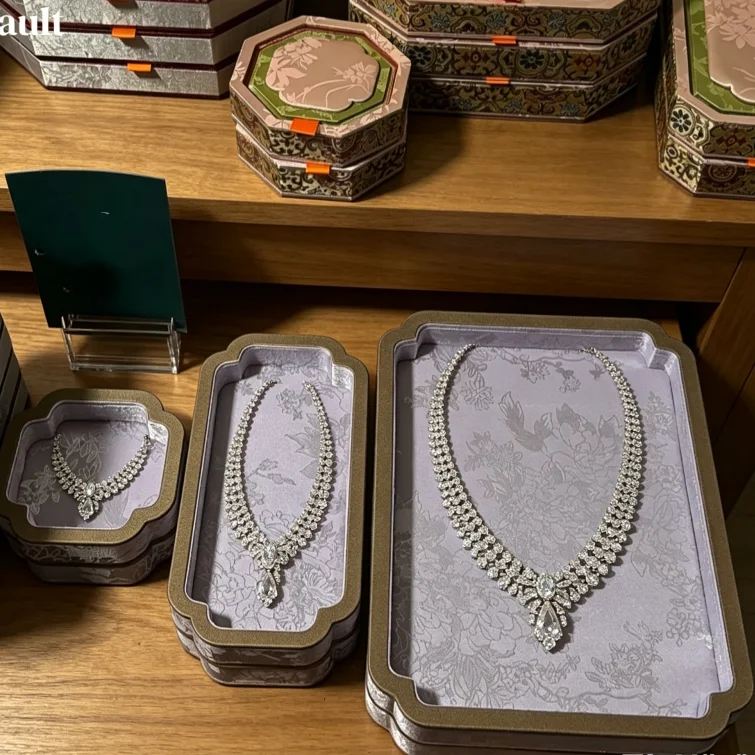 

Palace Style Jewelry Storage Tray, Display Organizer for Rings Bracelets Jade Ware, Elegant Home Decor & Counter Prop