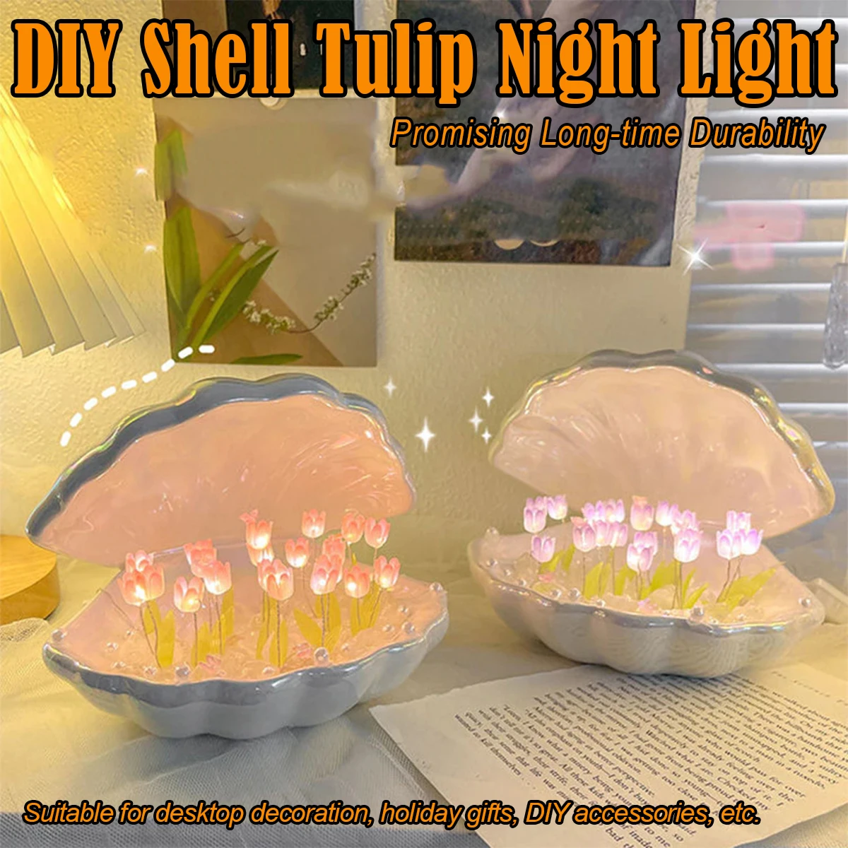 

Diy Tulip Ночные огни ручные фонари декорации атмосферные фонари спальня рабочий стол день рождения 13 / 20 цветы подарочные батарейки Домой