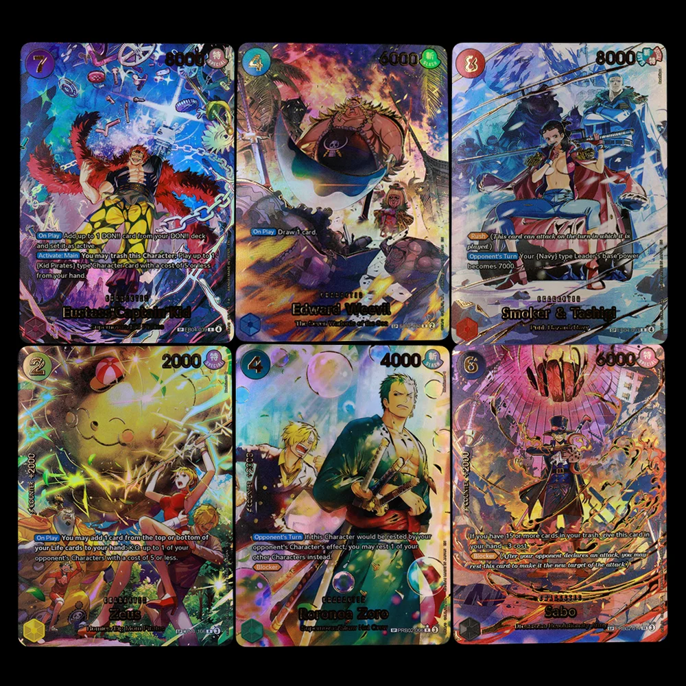 Коллекционная карточная игра One Piece TCG OPCG, английский набор EB04 SP, PRB02-006 Зоро, OP11-106 Зевс, PRB02-014 Сабо, Кид, Вивил, Смокер, Ташиги, золотое тиснение