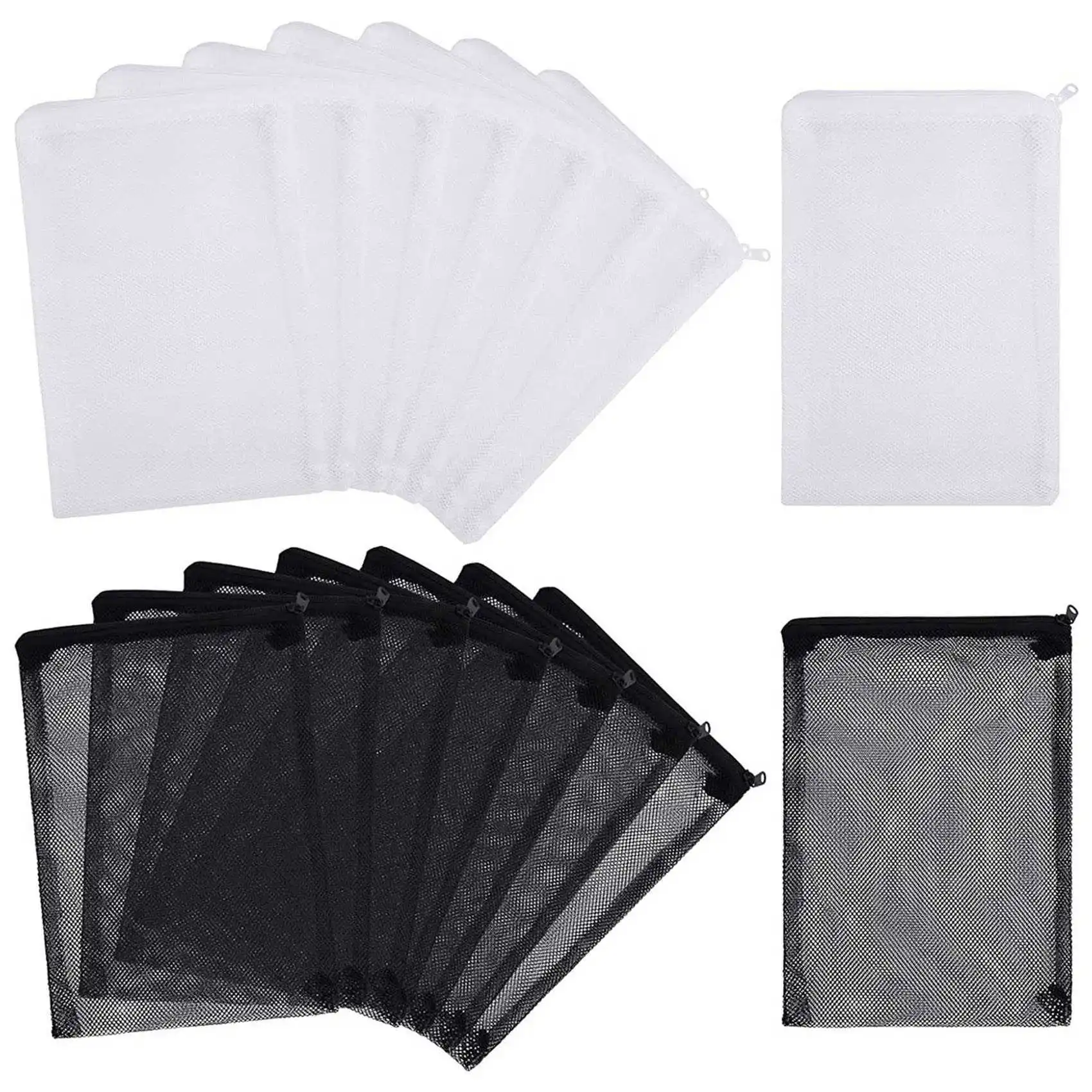 16 PCS Aquarium Mesh Media Filter Bags, Nylon Media Filter Mesh Bags with Zipper (for Particulate Carbon), Bio Balls