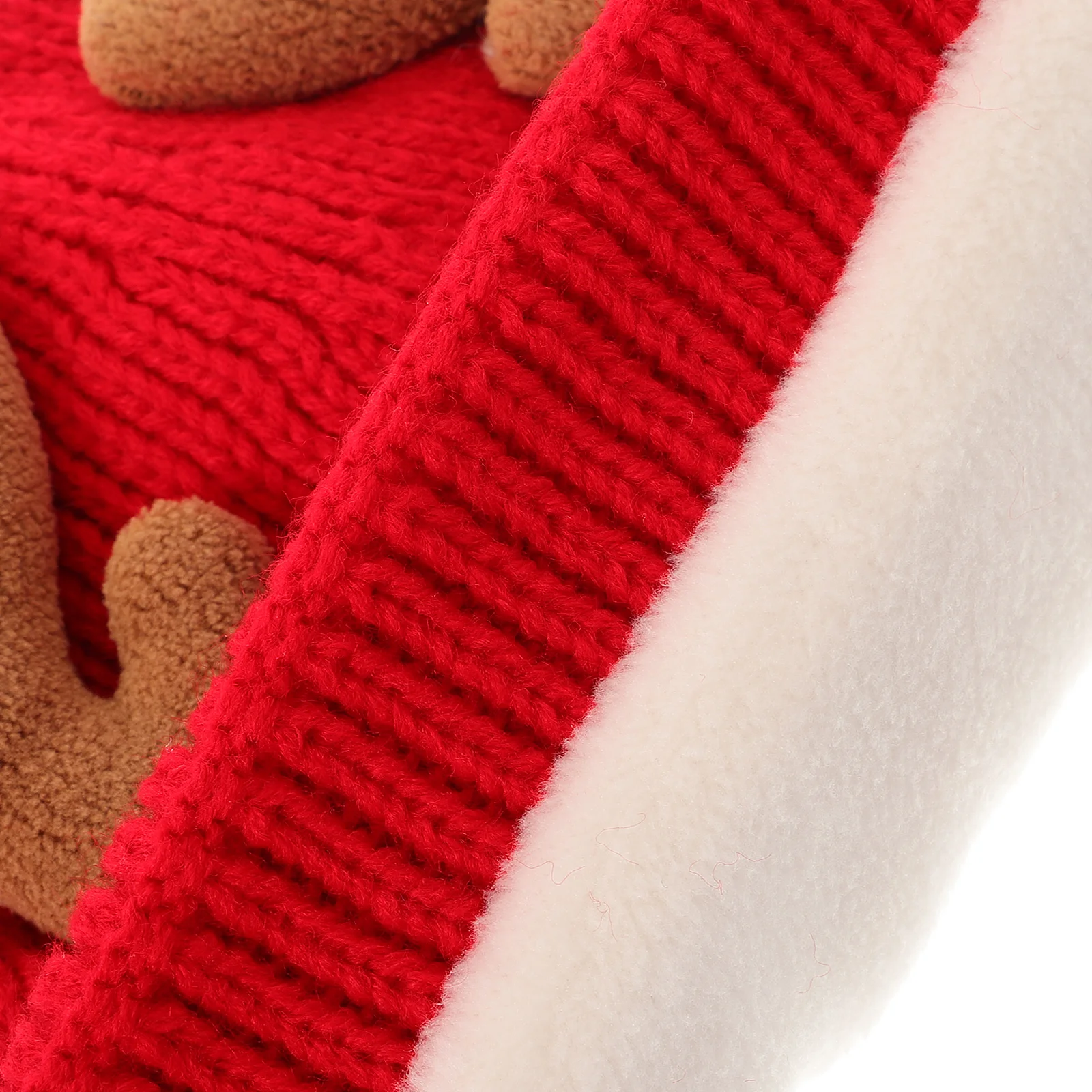 

1pc Christmas Antlers Knitted Warm Woolen Hat Winter Ear Protection Cap For Outdoor Indoor Use Soft Lightweight Headwear Gift